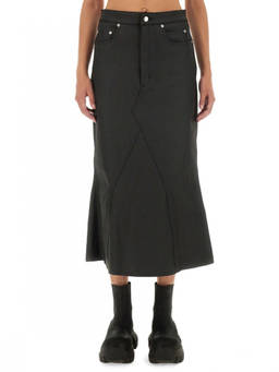 Rick Owens - Black Solid Midi Skirt