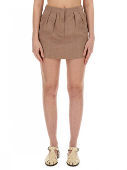 Alysi - Brown Checks Mini Skirt (26)