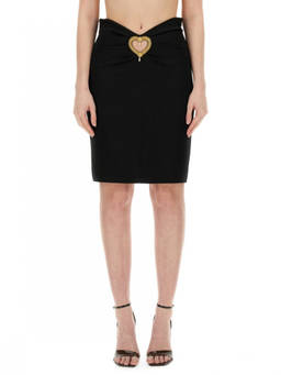Moschino - Black Embellished Knee Length Skirt