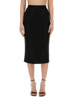 Versace Jeans Couture - Black Embellished Midi Skirt