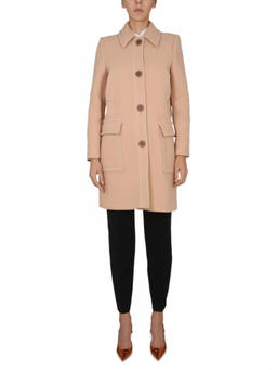 Moschino - Beige Shirt Collar Trench Coat