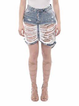 Dsquared2 - Blue Distressed Mini Skirt