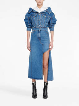 Alexander McQueen - Denim Midi Skirt (28)