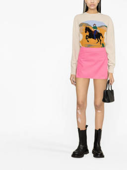 Palm Angels - Fuchsia Pink Stripe Detail Mini Skirt (28)