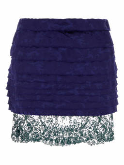 Saint Laurent - Blue Jacquard Mini Skirt (28)