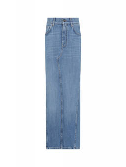 Givenchy - Blue Long Denim Skirt