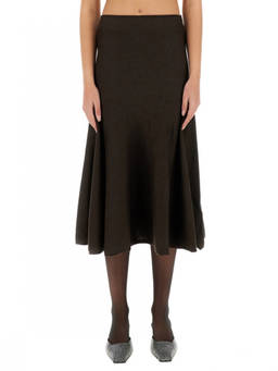 KHAITE - Brown Solid Midi Skirt (26)