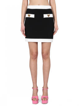 Moschino - Black Color Block Mini Skirt (28)
