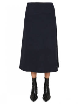 Jil Sander - Blue Solid Midi Skirt (30)