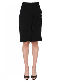 Versace - Black Solid Knee Length Skirt (28)