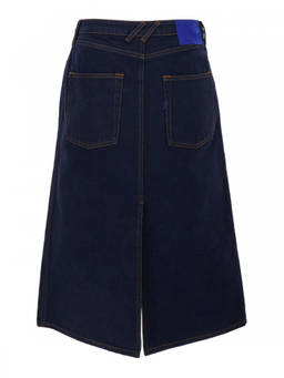 Burberry - Blue Denim Midi Skirt