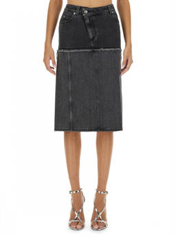 Alexander McQueen - Black Solid Midi Skirt