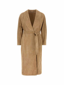 Fendi - Long Wrap Suede Coat (S)