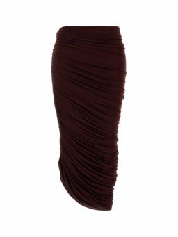Magda Butrym - Burgundy Stretch Viscose Blend Skirt (26)