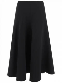 JACQUEMUS - Black Flared Maxi Skirt.