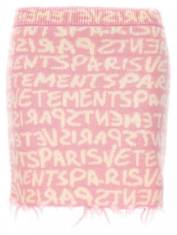 VETEMENTS - Light Pink Graffiti Monogram Skirt (24)