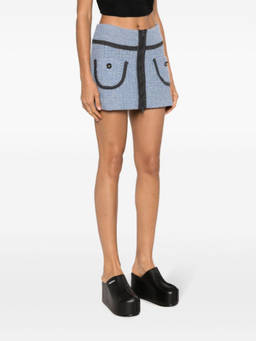 Cormio - Blue Cerulean Wool Blend Mini Skirt (28)