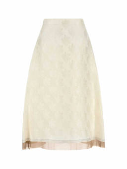 Fendi - White Ff Silk Skirt