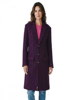 Dsquared2 - Purple Solid Notched Lapel Trench Coat