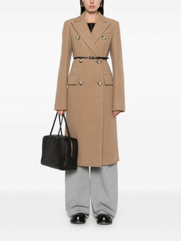 Sportmax - Brown Wool Double-Breasted Coat