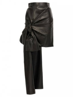 Alexander McQueen - Black Maxi Bow Leather Skirt