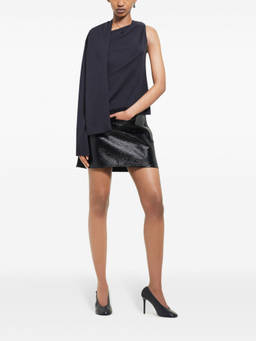 Courreges - Black Oblique Vinyl Mini Skirt