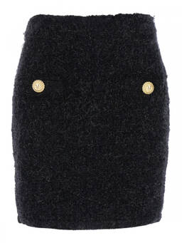 BALMAIN - Black Pencil Mini Skirt