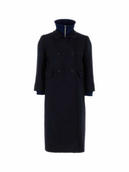 PRADA - Navy Blue Turtle Neck Trench Coat