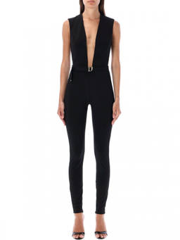 Dsquared2 - Black Solid V Neck Jumpsuit