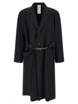 Magliano - Black Peaked Lapel Trench Coat (S)