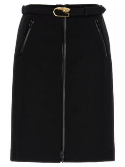 Gucci - Black Wool Skirt With Removable Belt