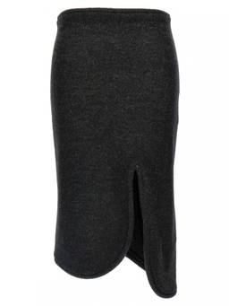 Victoria Beckham - Grey Tube Detail Skirt