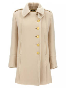 Tom Ford - White Singlebreasted Wool Coat
