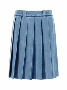 Miu Miu - Light Blue Denim Pleated Skirt (28)