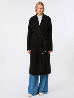 Sportmax - Black Notched Lapel Trench Coat (S)