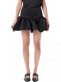 Ganni - Black Solid Mini Skirt (26)