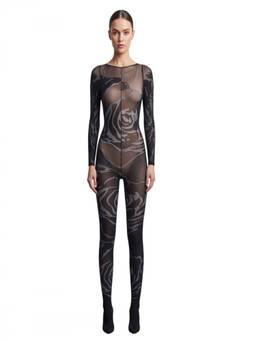 Wolford - Black Abstract Crew Neck Jumpsuit