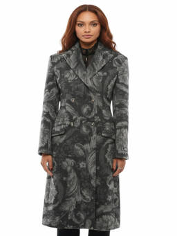 Versace - Grey Paisley Trench Coat (S)