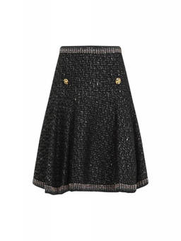 Giambattista Valli - Black Cotton Boucle Mini Skirt (28)