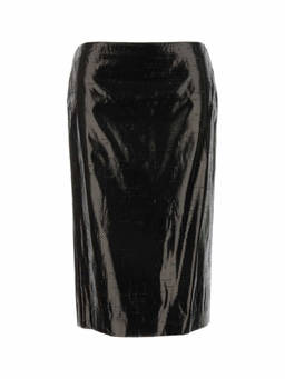 Alexander McQueen - Black Tarpaulin Pencil Midi Skirt