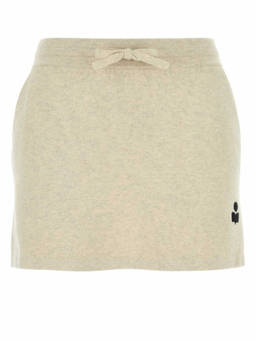 Isabel Marant - Melange Cream Stretch Cotton Blend Amaline Mini Skirt