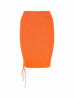 OFF-WHITE - Orange Viscose Blend Skirt