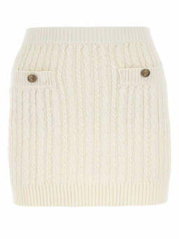 PRADA - Ivory Cotton Blend Mini Skirt (24)