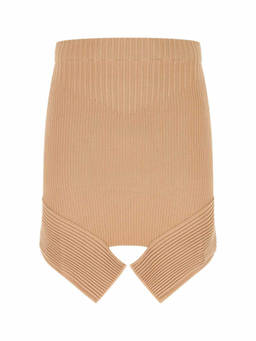 Andreadamo - Skin Beige Stretch Viscose Blend Skirt