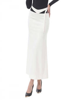 THE ATTICO - White Solid Midi Skirt (28)