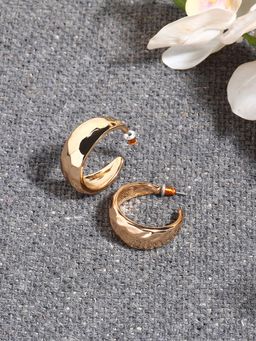 Accessorize London - Womens Chunky Hammered Metal Hoops