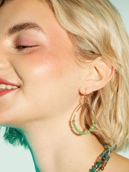 Accessorize London - Womens Facet Bead Oval Drop Earrings
