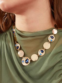 Accessorize London - Womens Gem Disc Statement Necklace