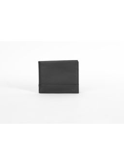 Titan - Solid Leather Bifold Wallet in Color Black