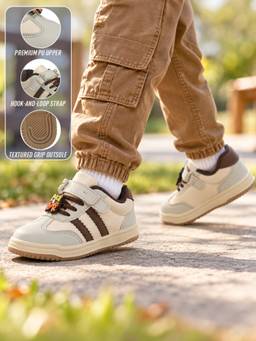 LIBERTY - Lucy and Luke Ghd-K5E Beige Casual Non Lacing Walking Shoes for Kids